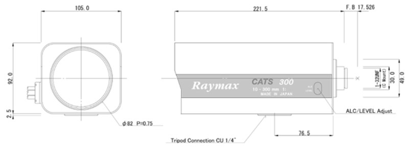 Raymax10-300mm長焦鏡頭尺寸
